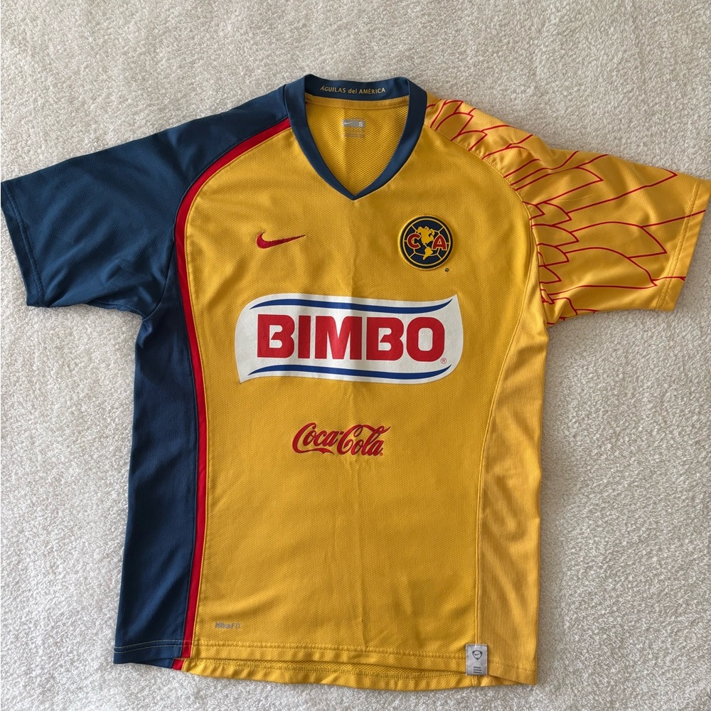 Nike Vintage Club América Yellow Soccer Jersey Size Small